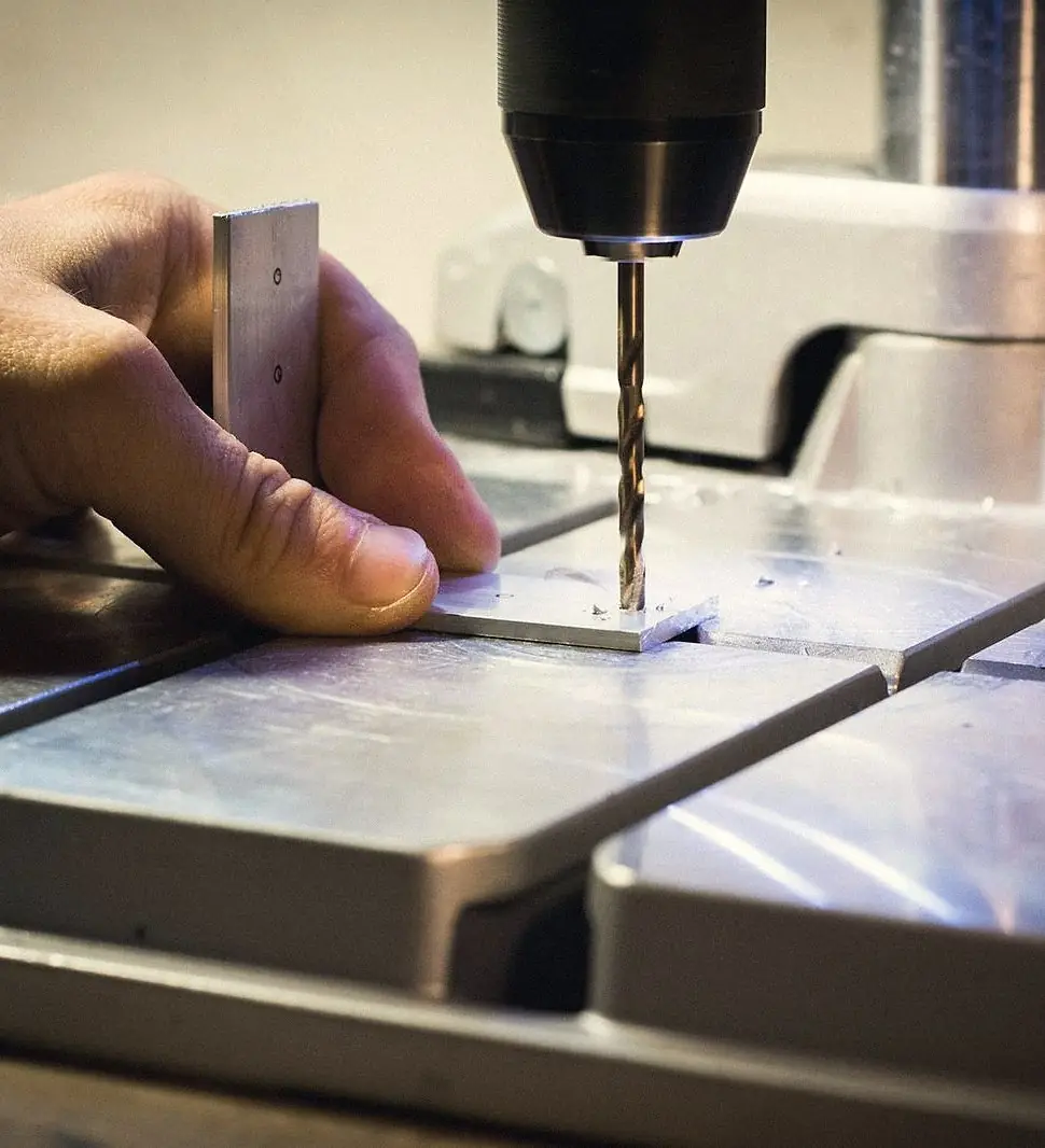 Drilling a precision plate by hand